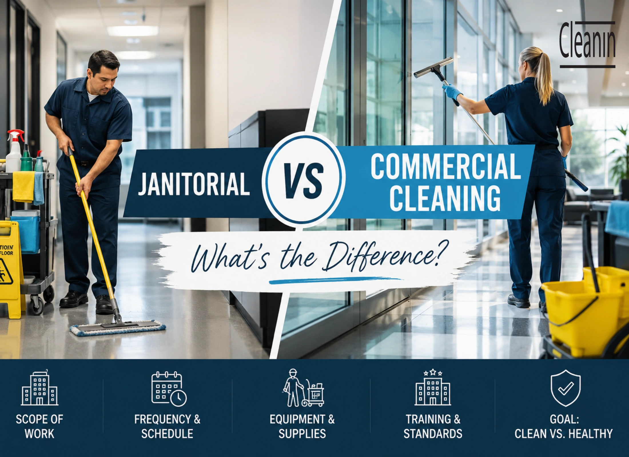 Janitorial vs Commercial Cleaning: What’s the Difference?