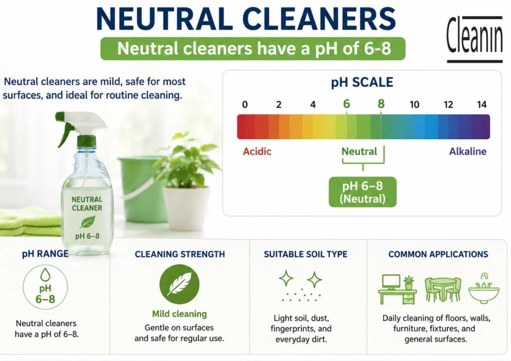 PH of Neutral Cleaners chemical agent