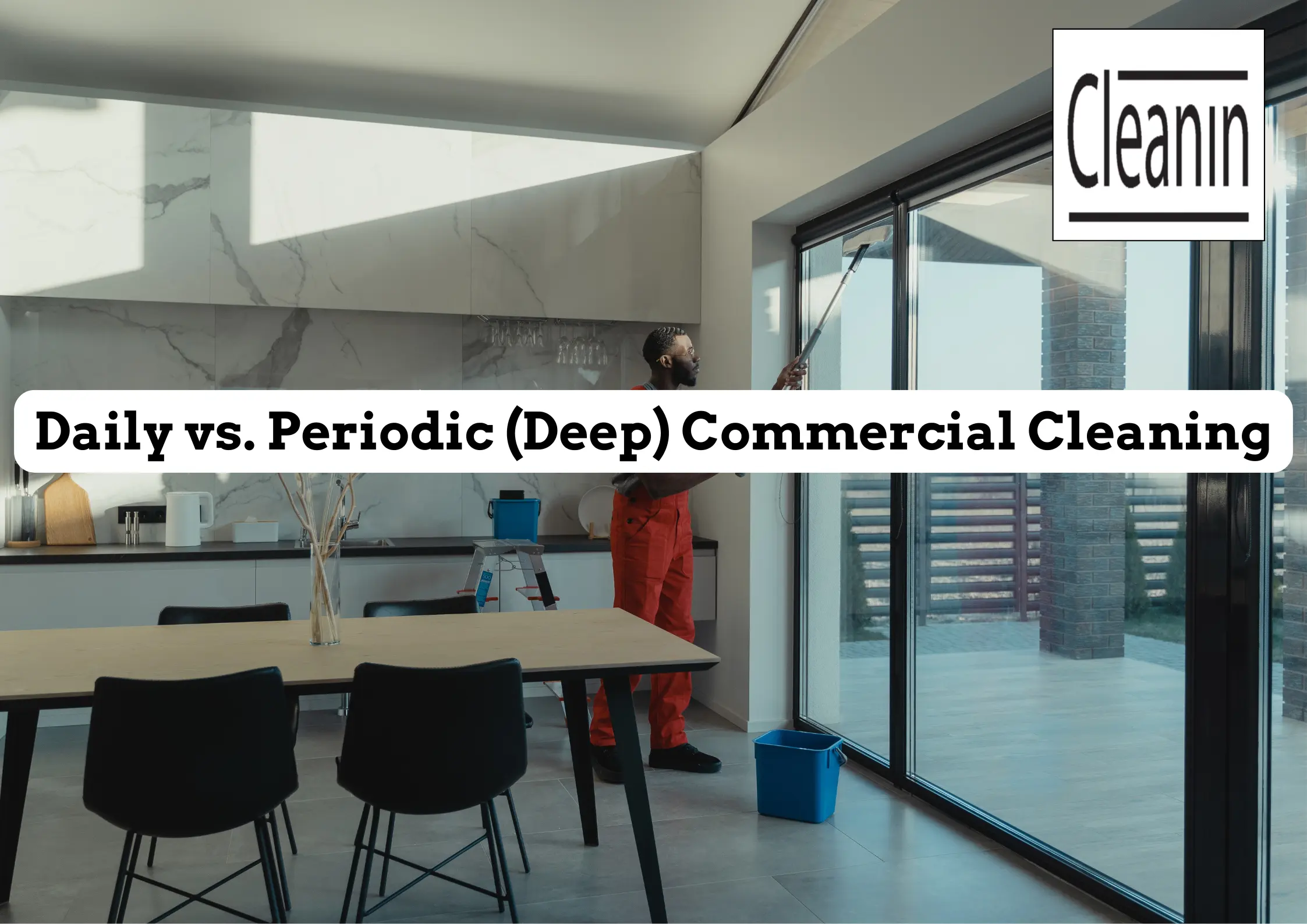 cleanin staff providing commercial cleaning services