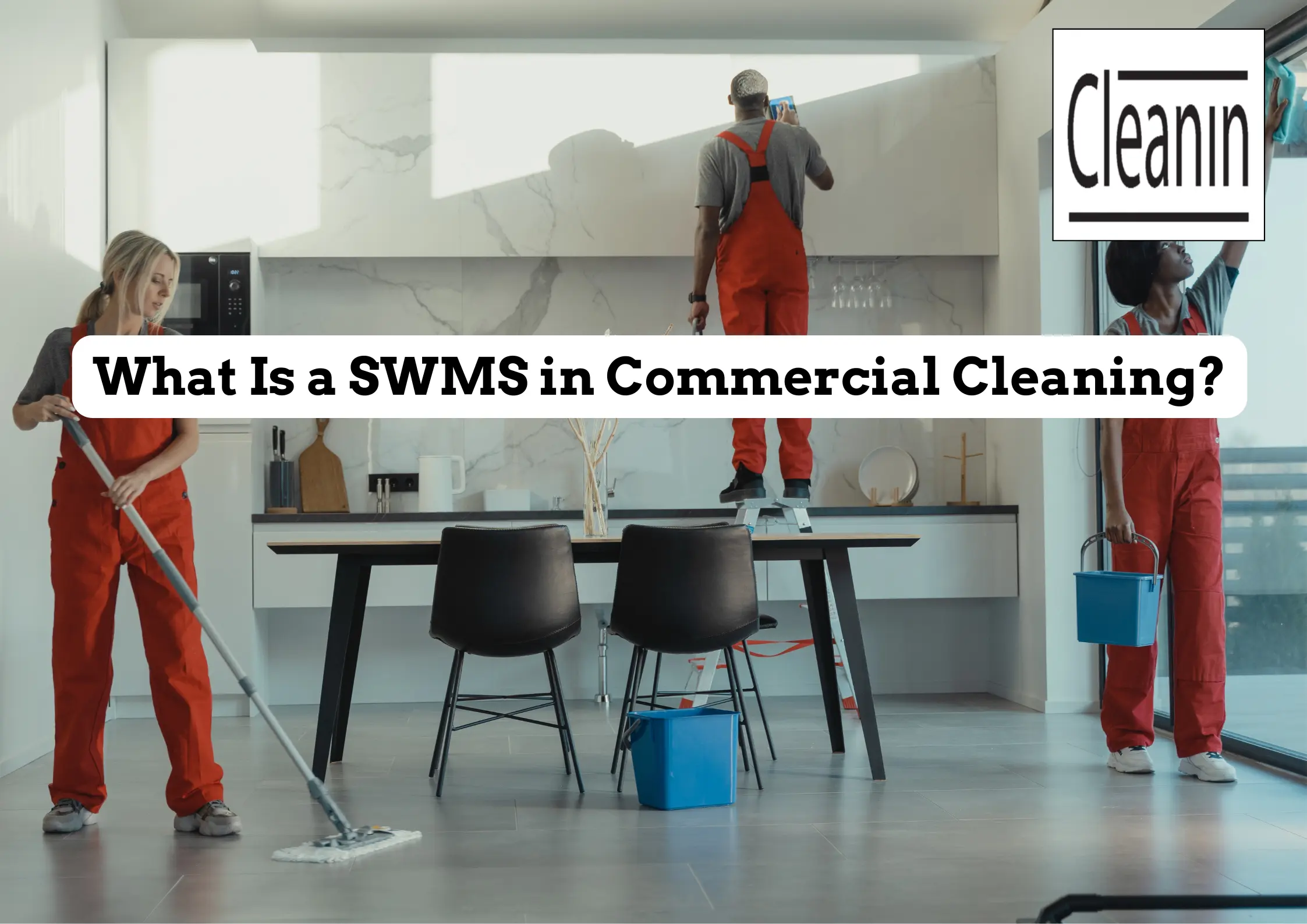cleanin staff doing construction cleaning in a site